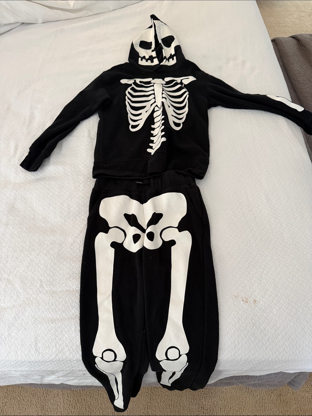 H&M Black & White Kids Skeleton Hoodie and Joggers Set